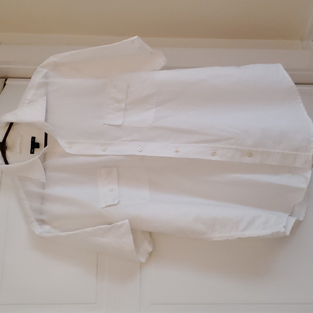 GAP  Linen,  White button down Shirt Sleeve Mens Shirt
